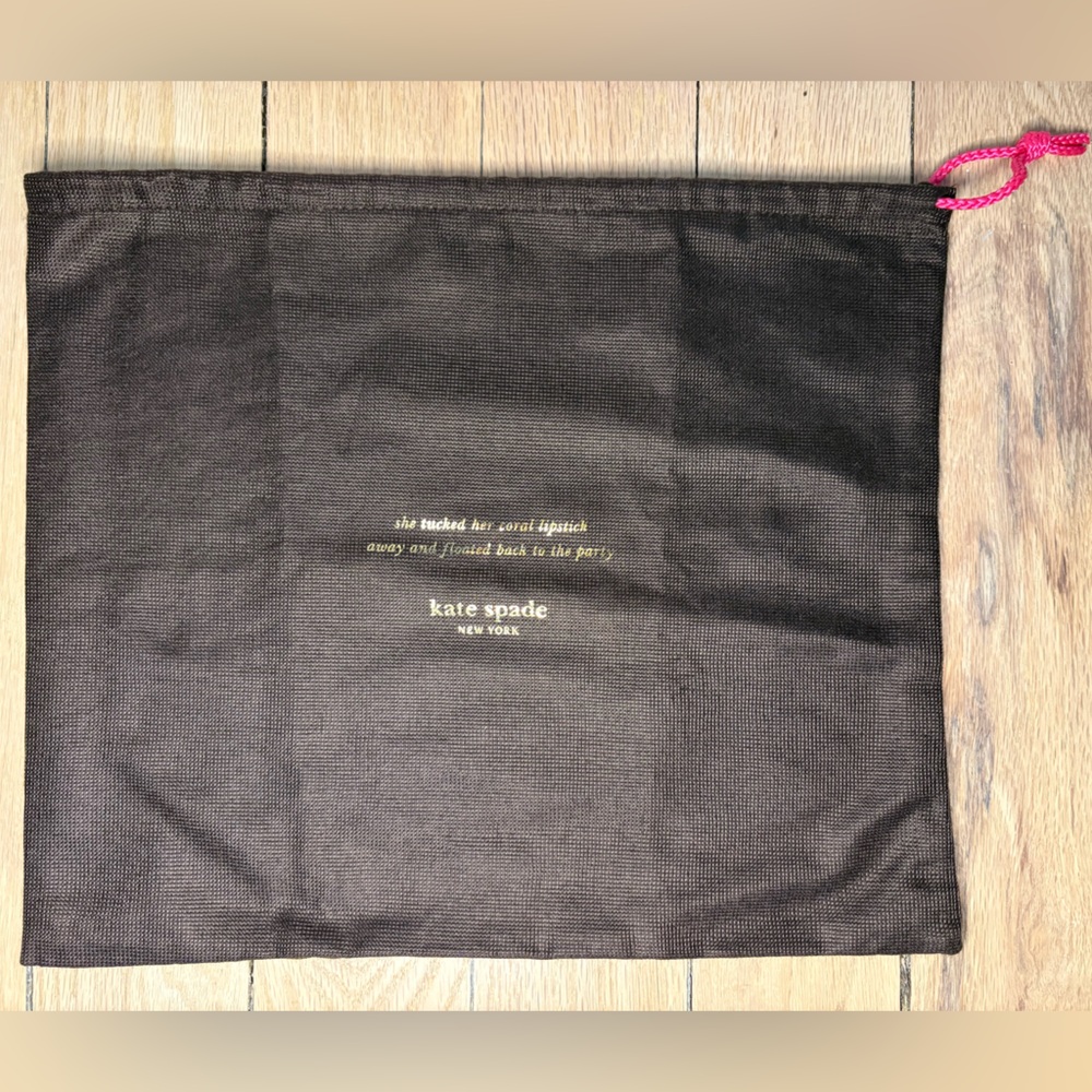 Kate Spade Dark Brown Dust Bag w/ Gold Script